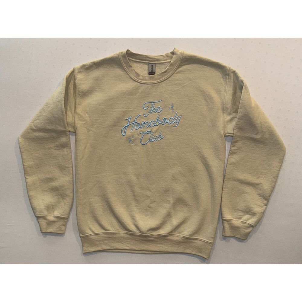 "The Homebody Club" Embroidered Crewneck | Size Small